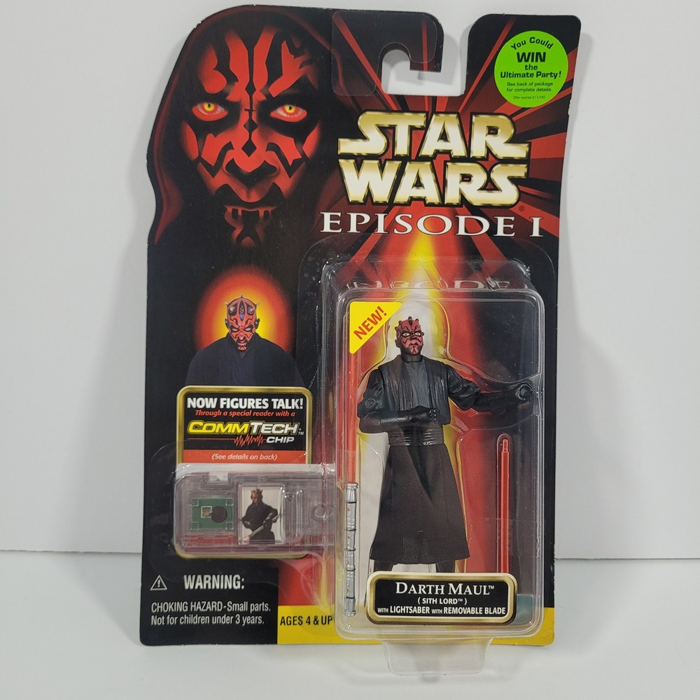 Star Wars Episode I Darth Maul Sith Lord Action Figure CommTech Chip 1999 Hasbro